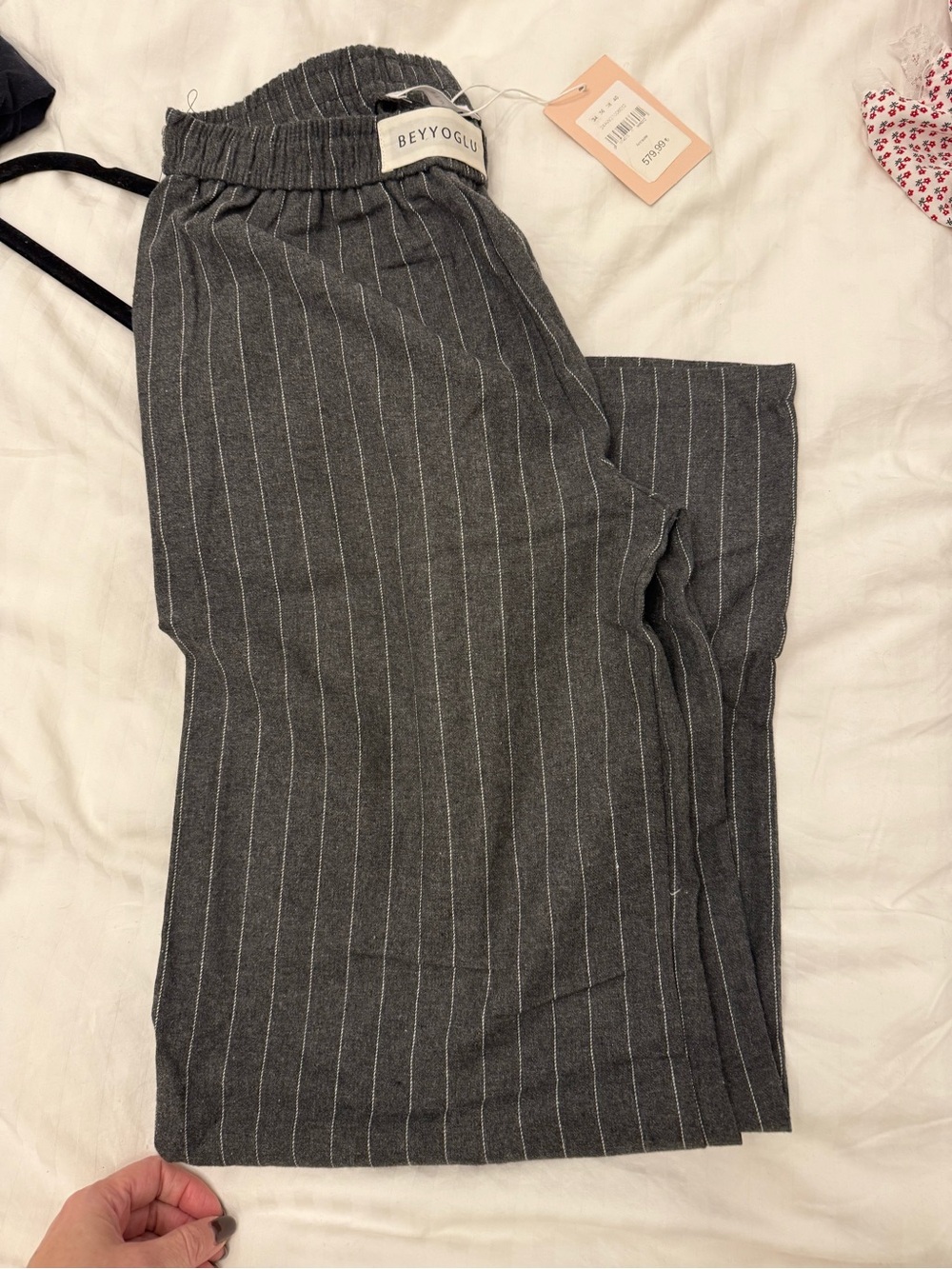 Men's Gray Pinstripe Pants